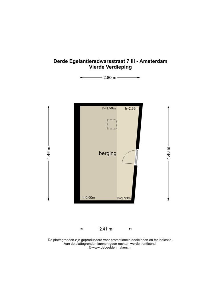 Derde Egelantiersdwarsstraat 7 3, Amsterdam plattegrond-0