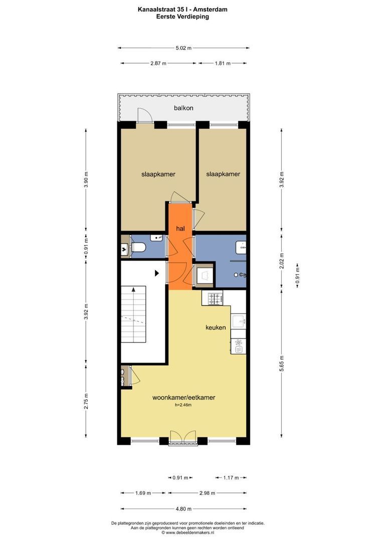 Kanaalstraat 35 1, Amsterdam plattegrond-0