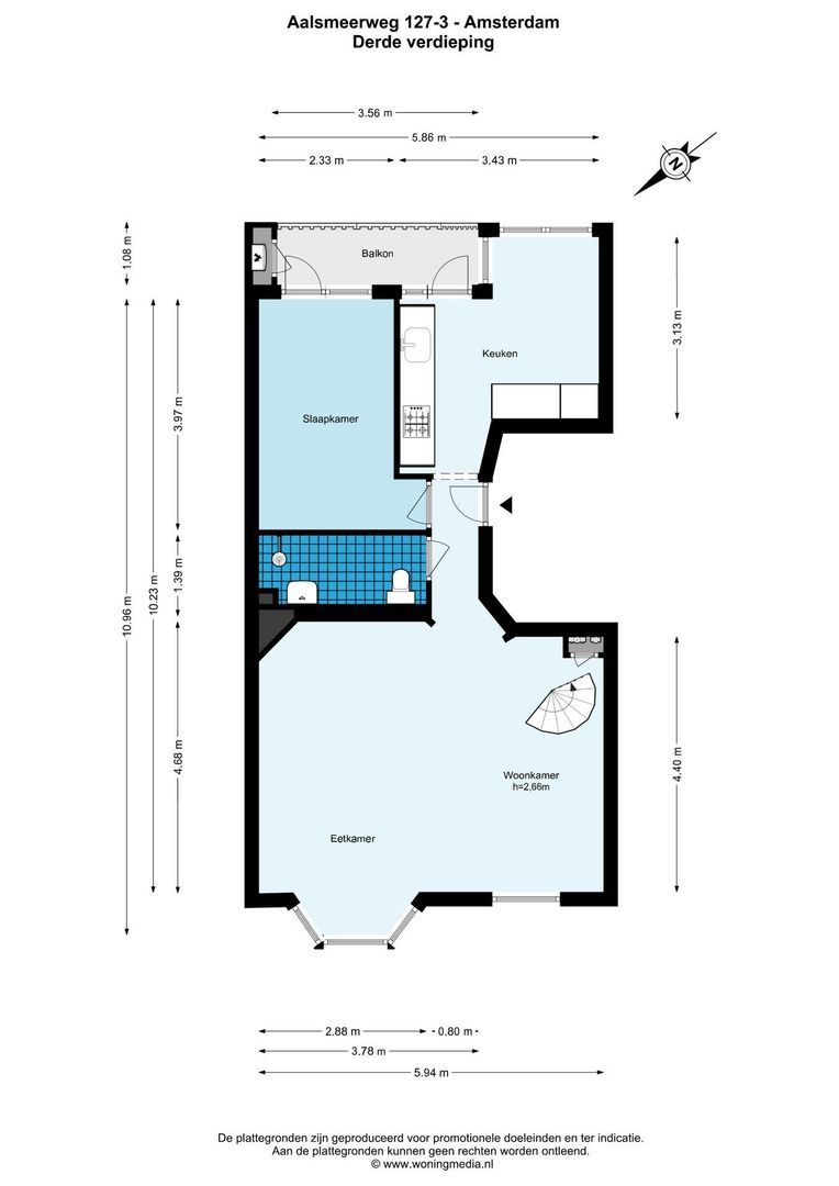 Aalsmeerweg 127 3, Amsterdam plattegrond-0