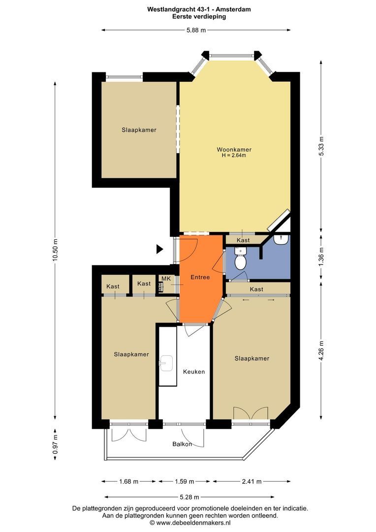 Westlandgracht 43 1, Amsterdam plattegrond-0