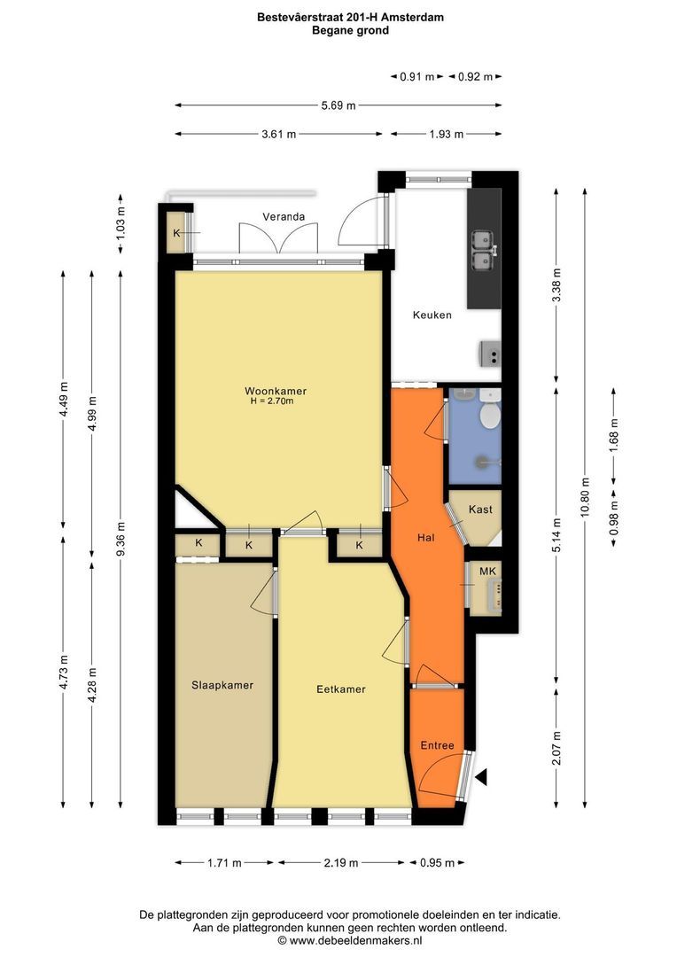 Bestevâerstraat 201 H, Amsterdam plattegrond-0