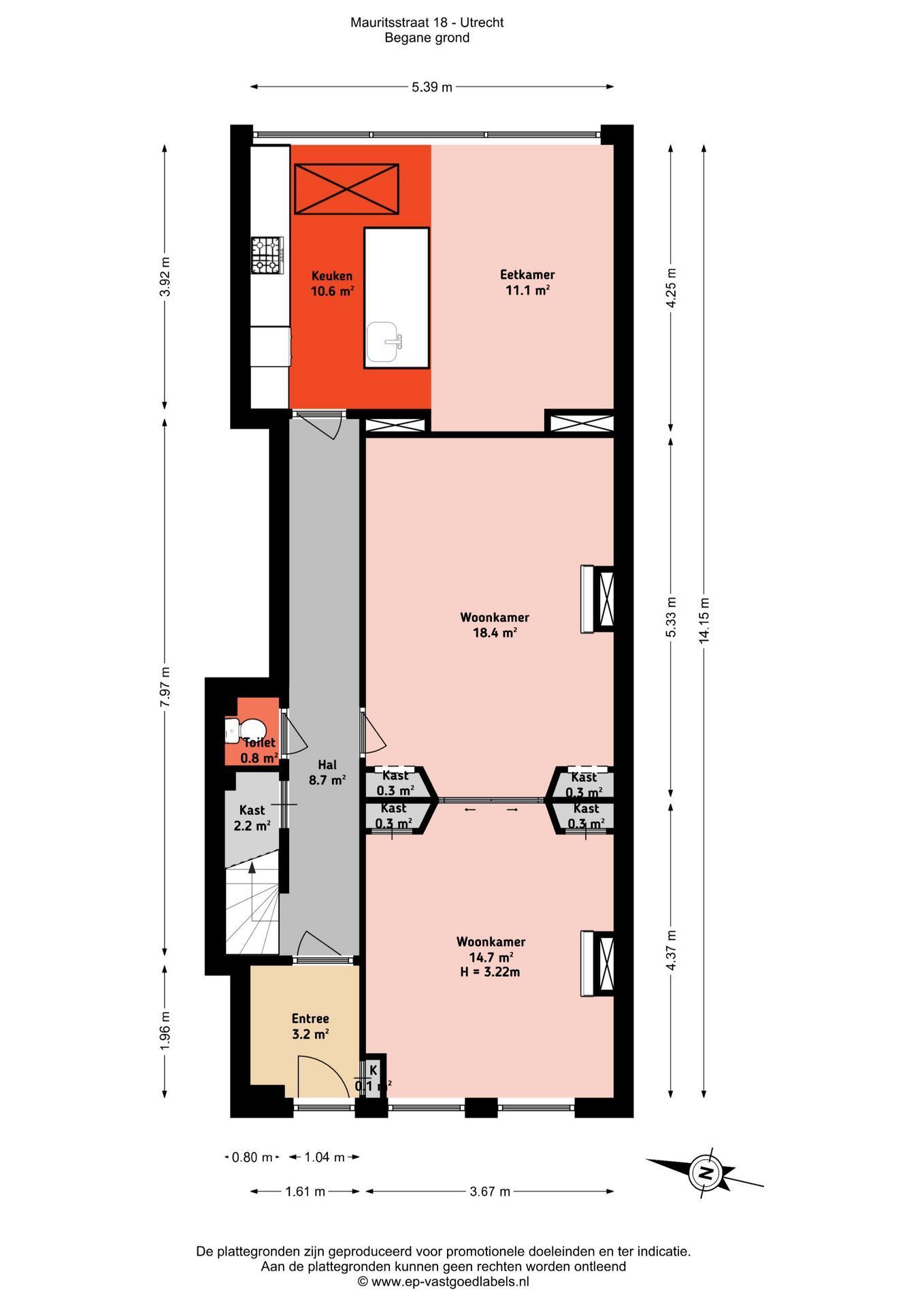 Mauritsstraat 18, Utrecht plattegrond-0