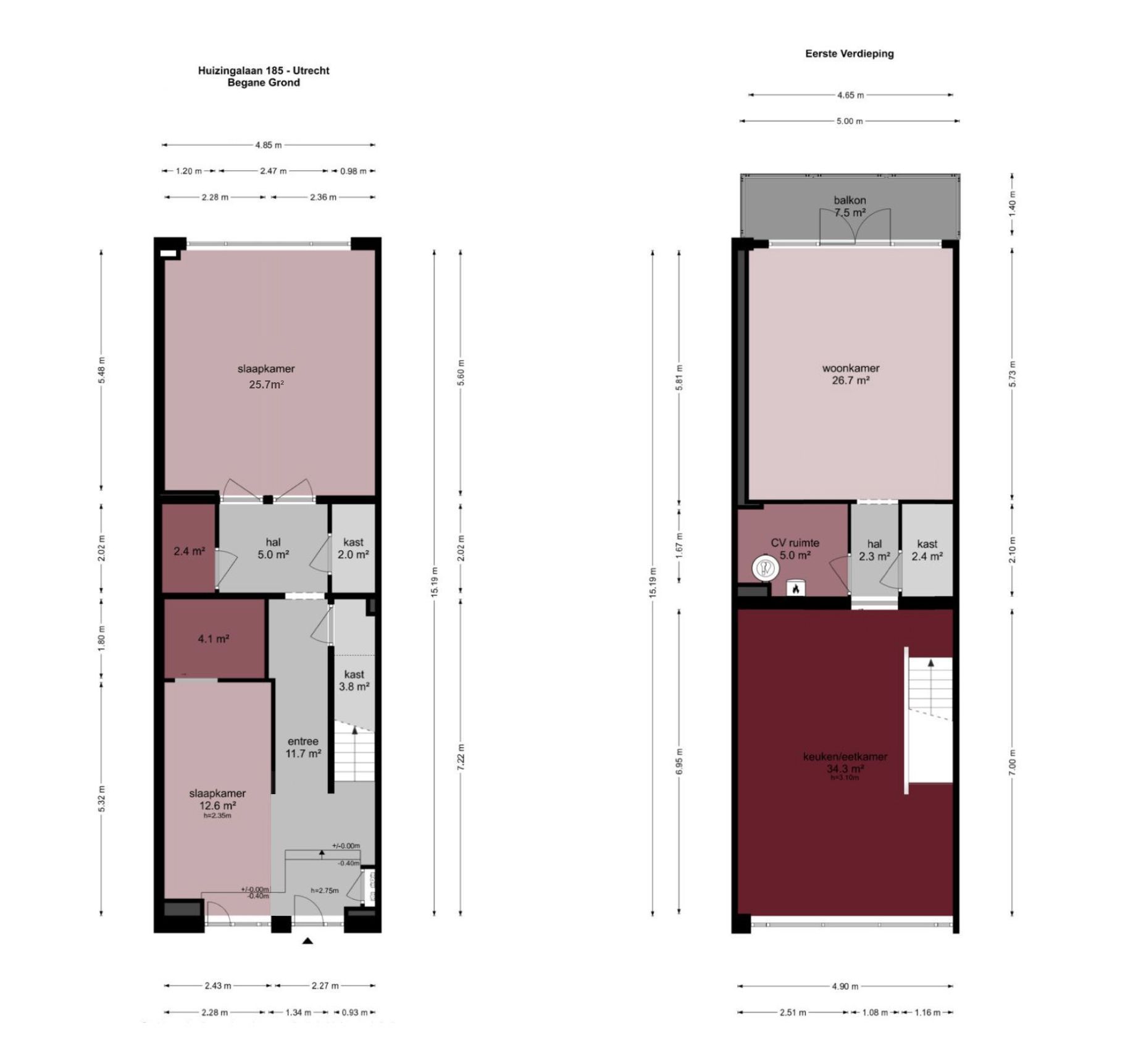 Huizingalaan 185, Utrecht plattegrond-0