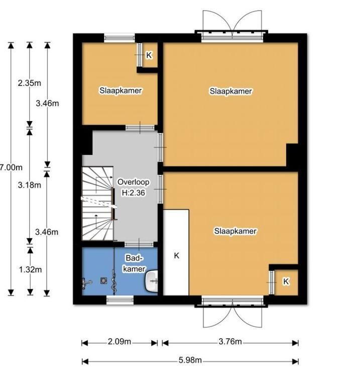 Trompstraat 36, Huizen plattegrond-1