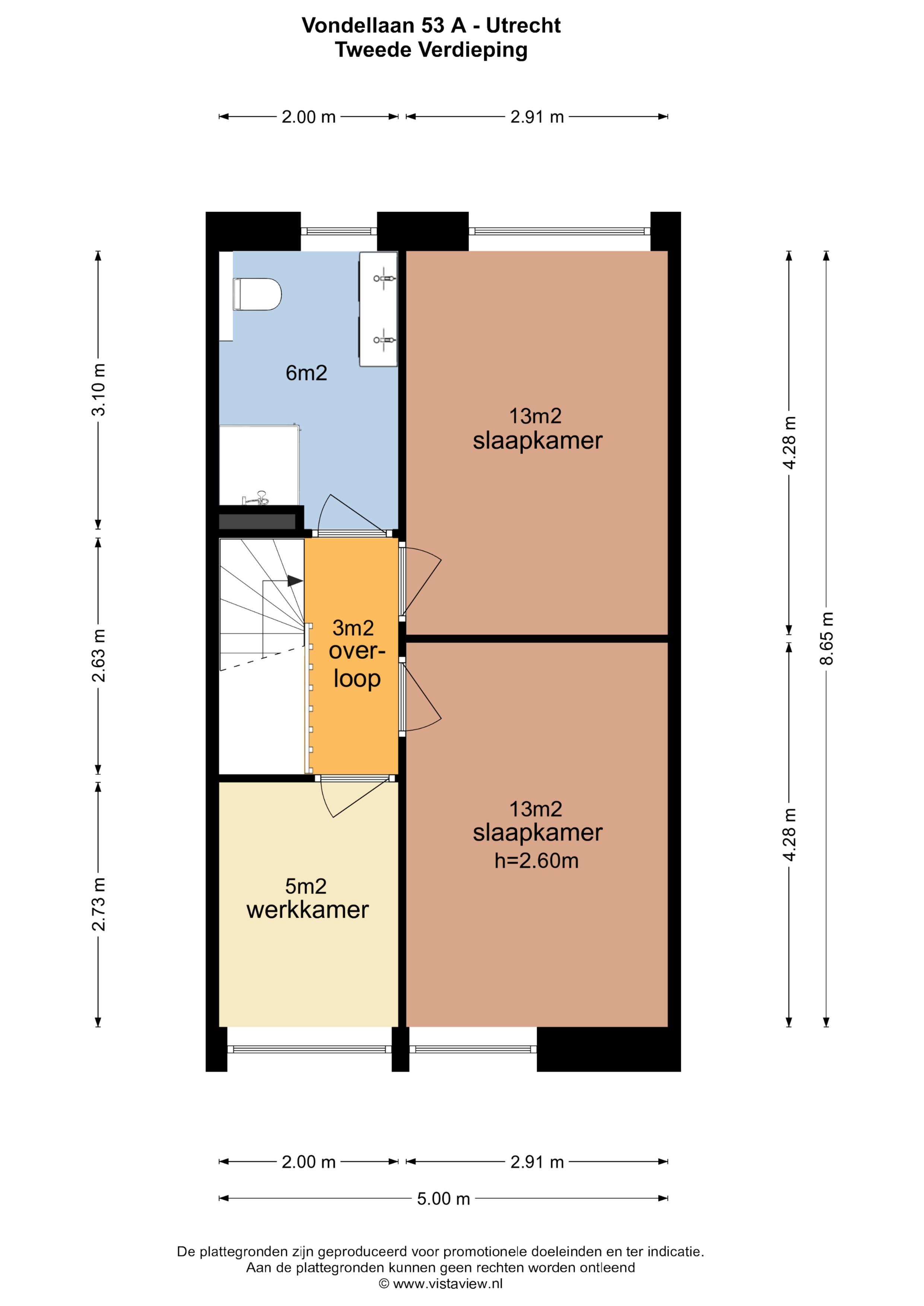 Vondellaan 53 A, Utrecht plattegrond-2