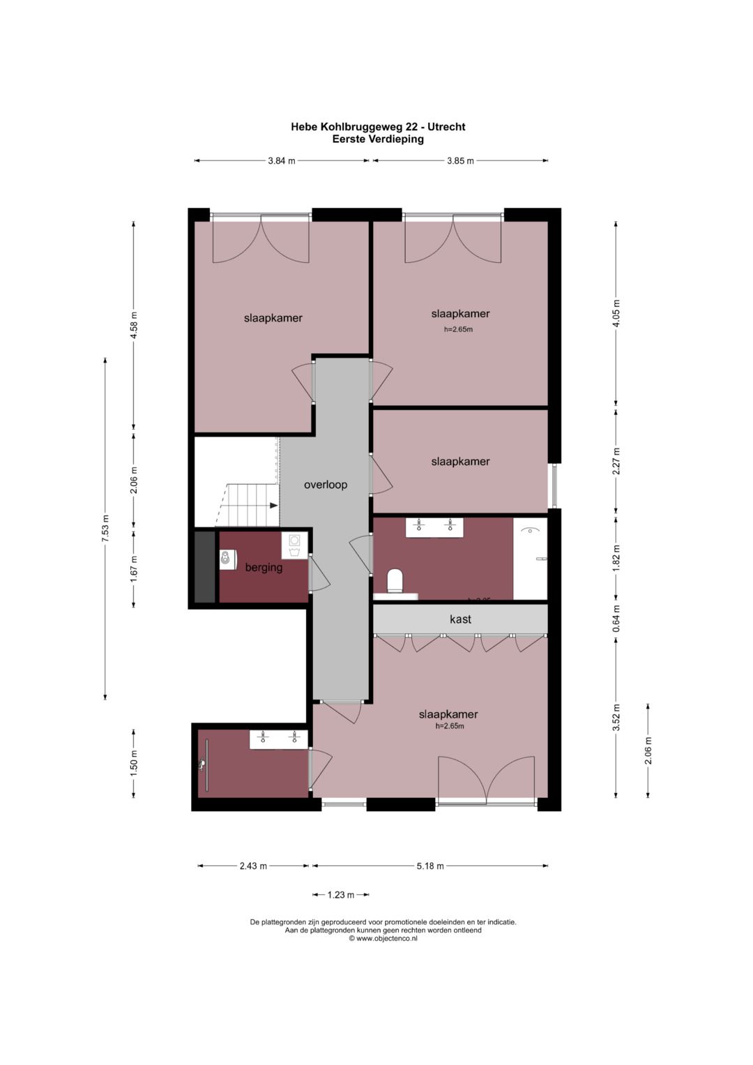 Hebe Kohlbruggeweg 22, Utrecht plattegrond-1
