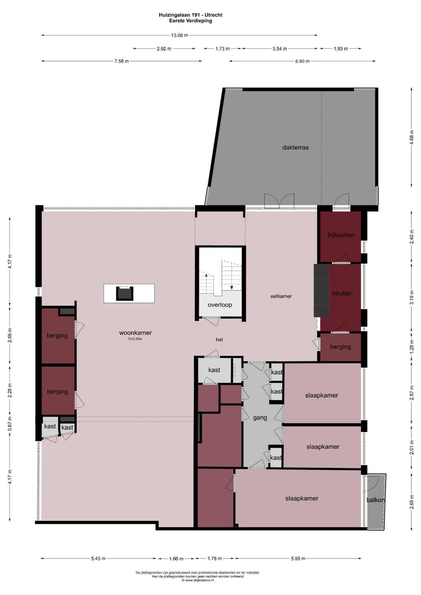 Huizingalaan 191, Utrecht plattegrond-0