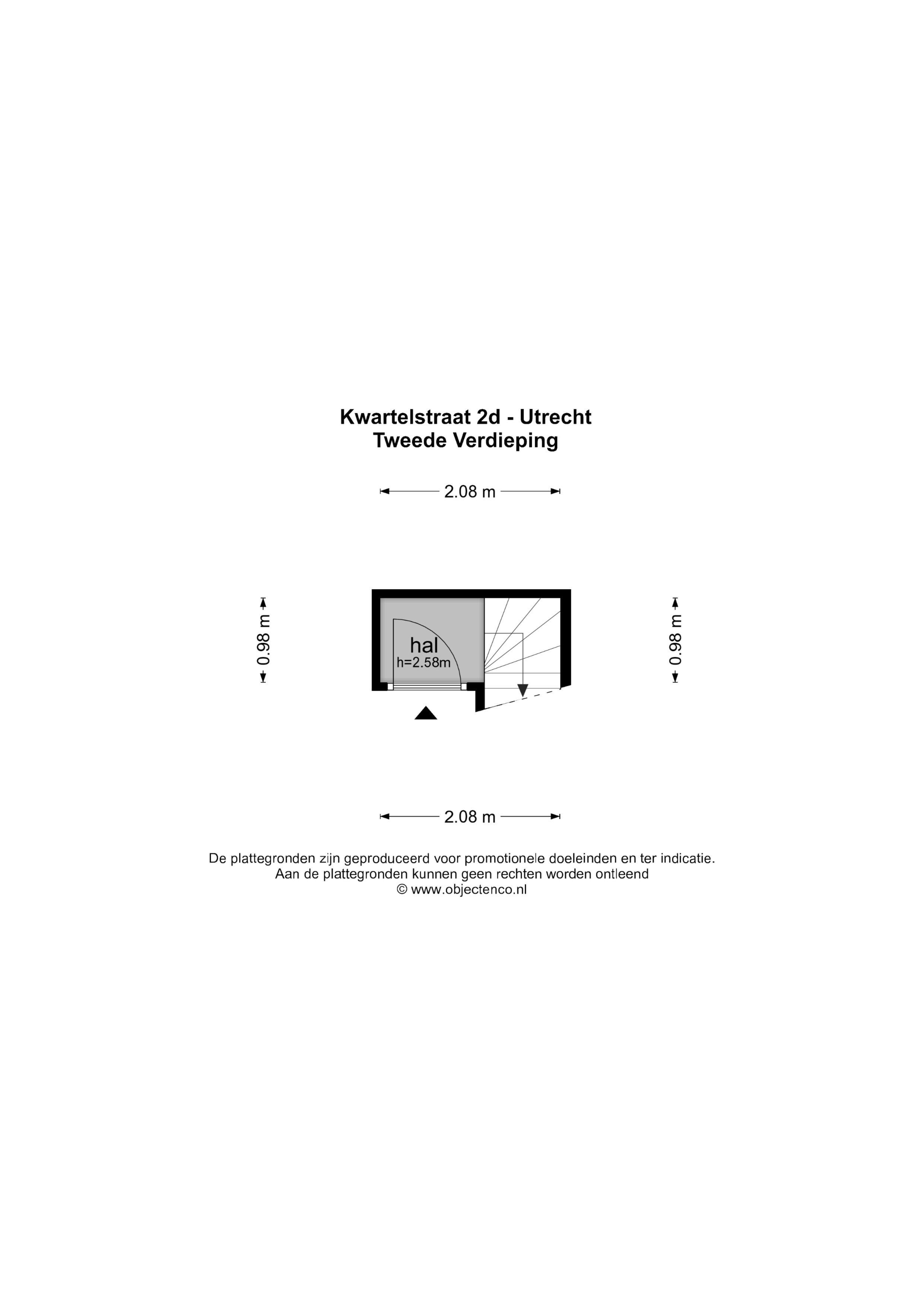 Kwartelstraat 2 D, Utrecht plattegrond-3