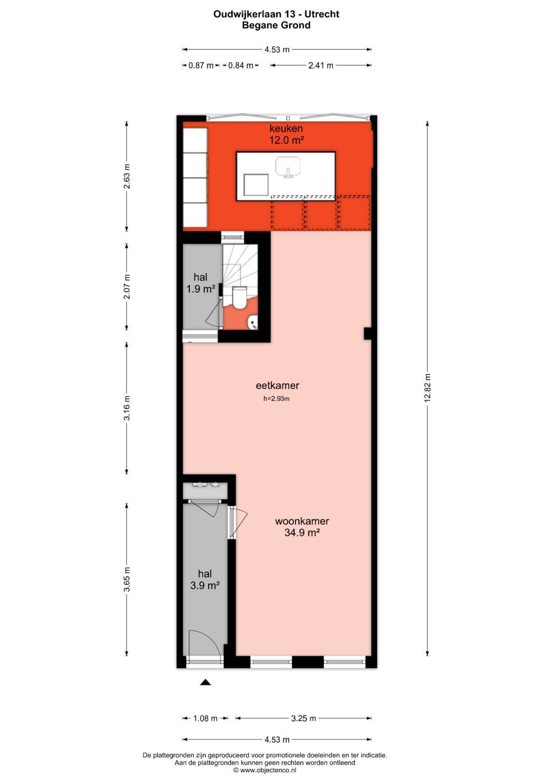 Oudwijkerlaan 13, Utrecht plattegrond-0