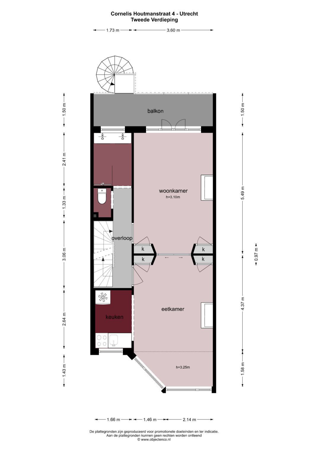Cornelis Houtmanstraat 4, Utrecht plattegrond-2