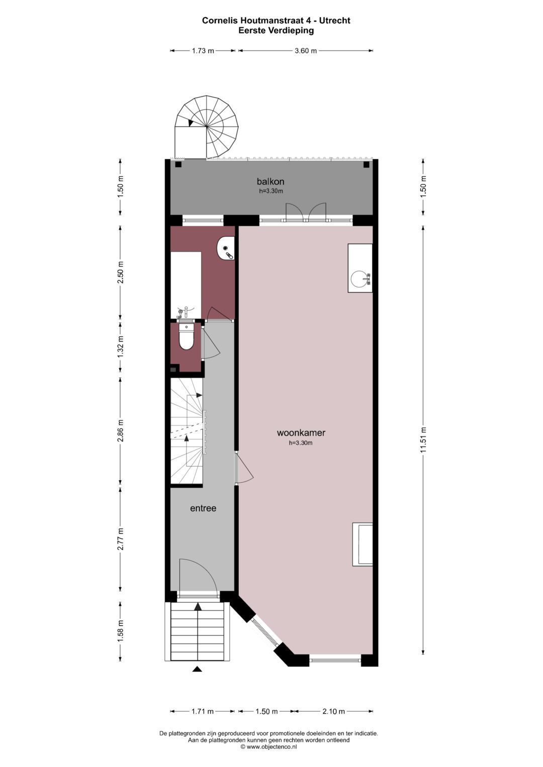 Cornelis Houtmanstraat 4, Utrecht plattegrond-1