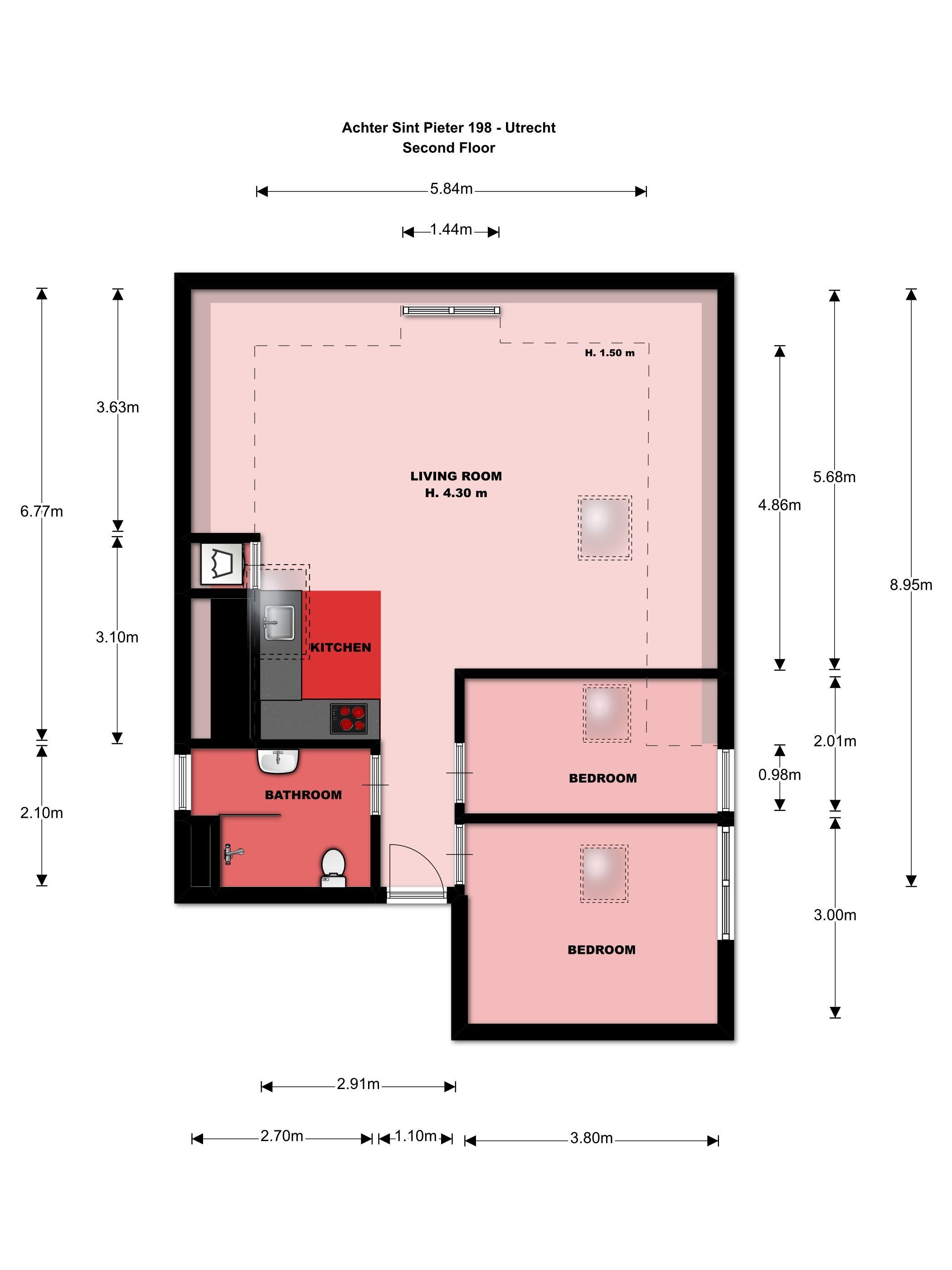 Achter St.-Pieter 198, Utrecht plattegrond-0