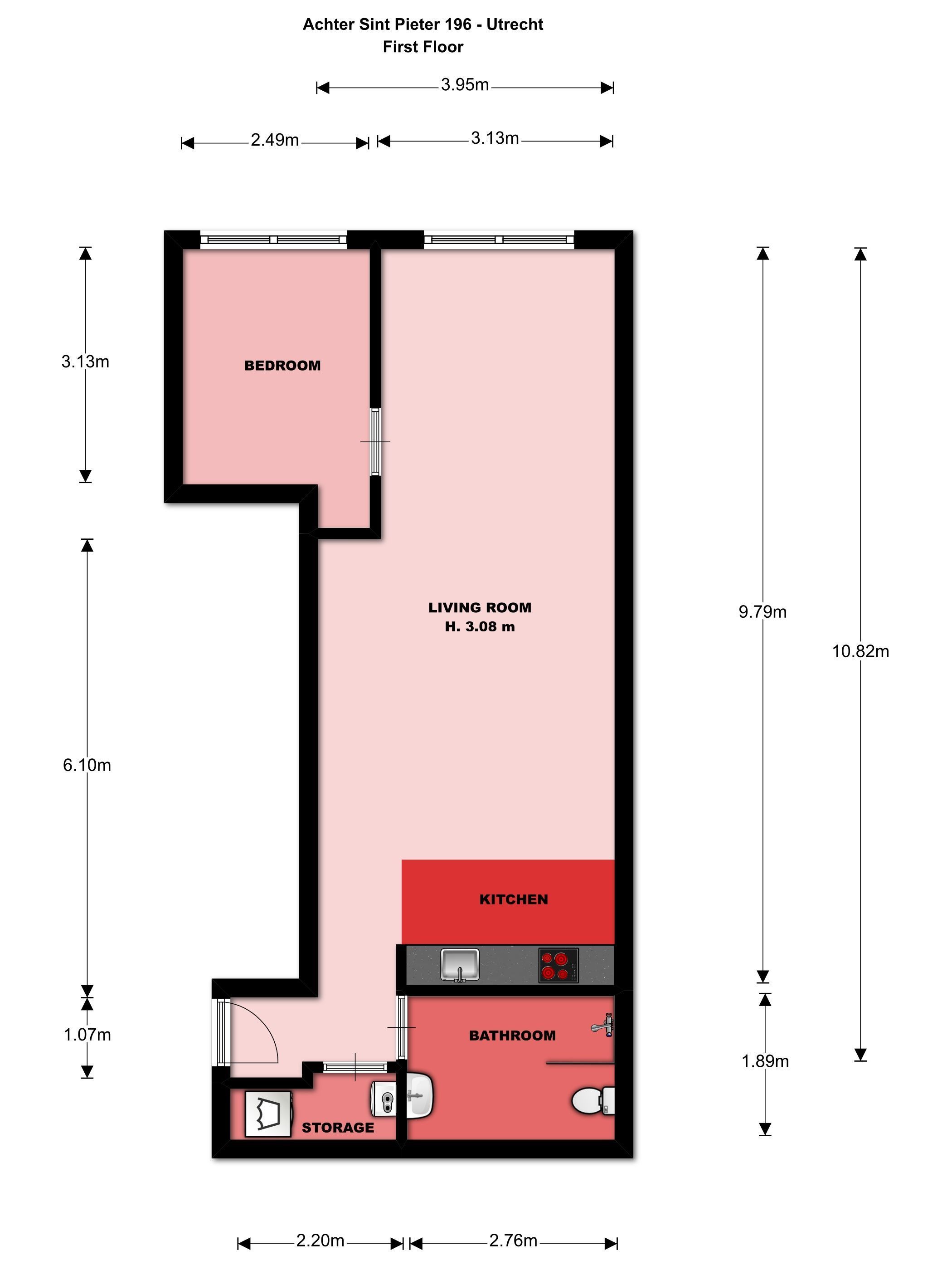 Achter St.-Pieter 196, Utrecht plattegrond-0
