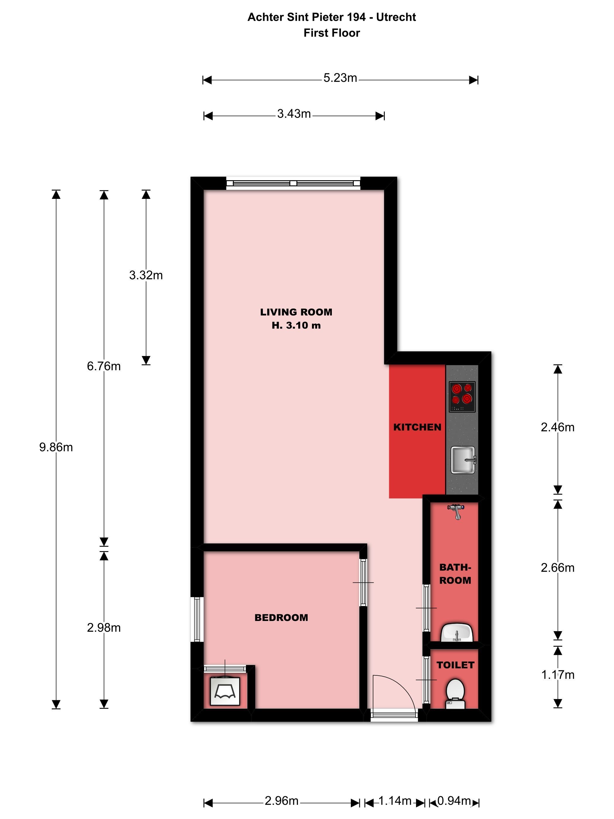 Achter St.-Pieter 194, Utrecht plattegrond-0