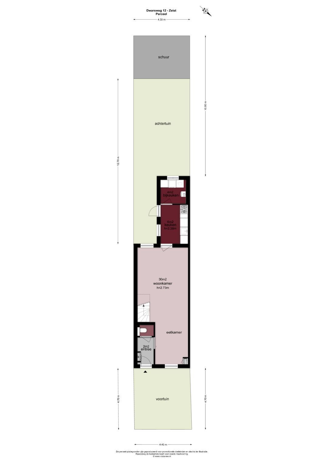 Dwarsweg 12, Zeist plattegrond-1