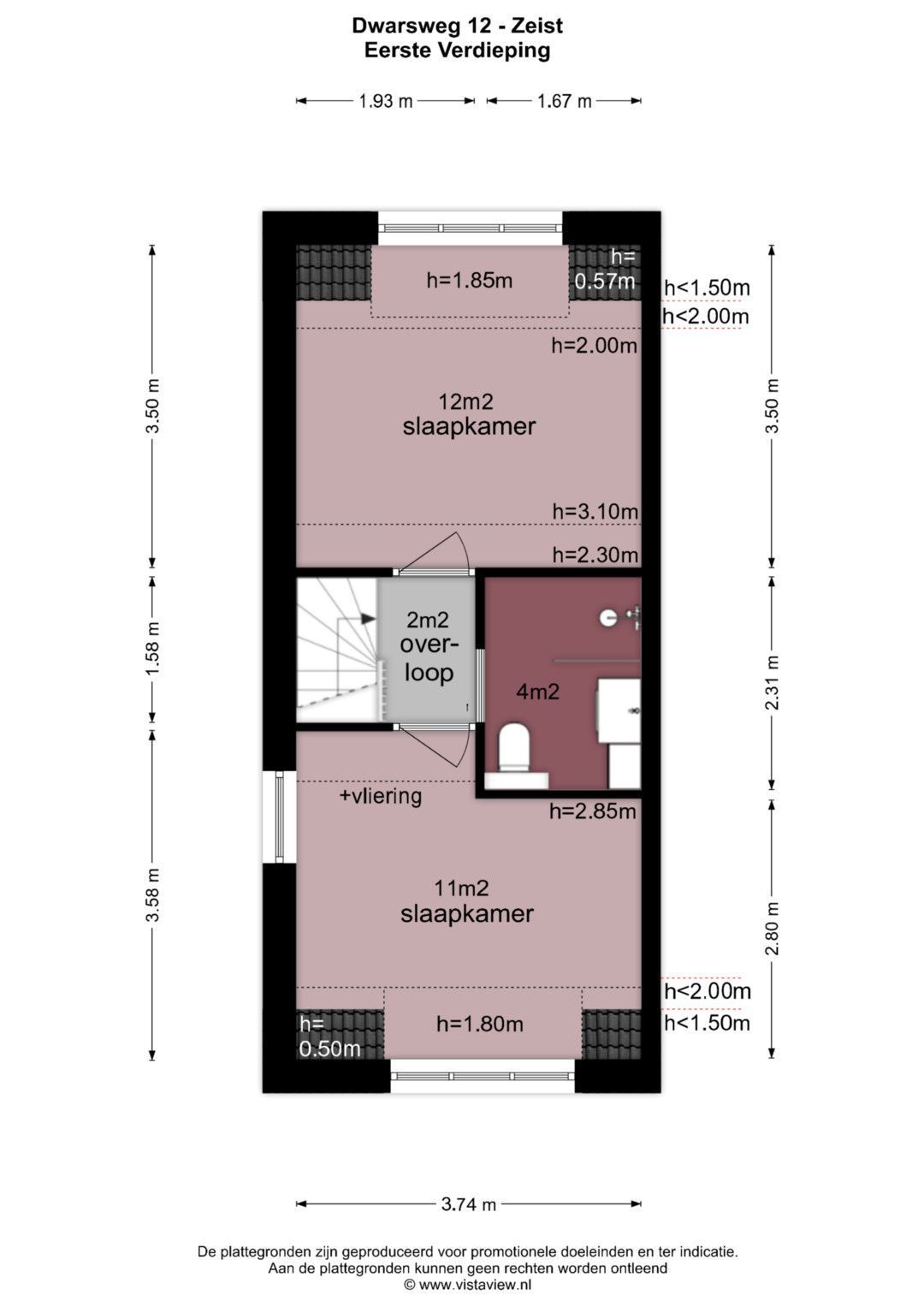 Dwarsweg 12, Zeist plattegrond-4