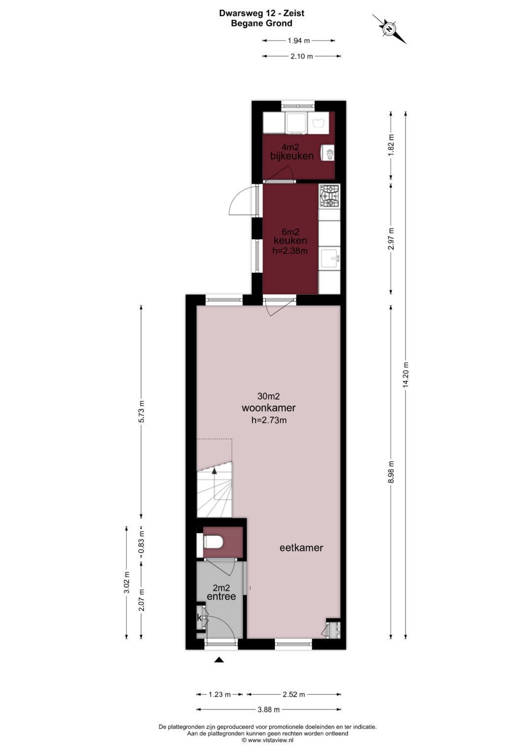 Dwarsweg 12, Zeist plattegrond-0
