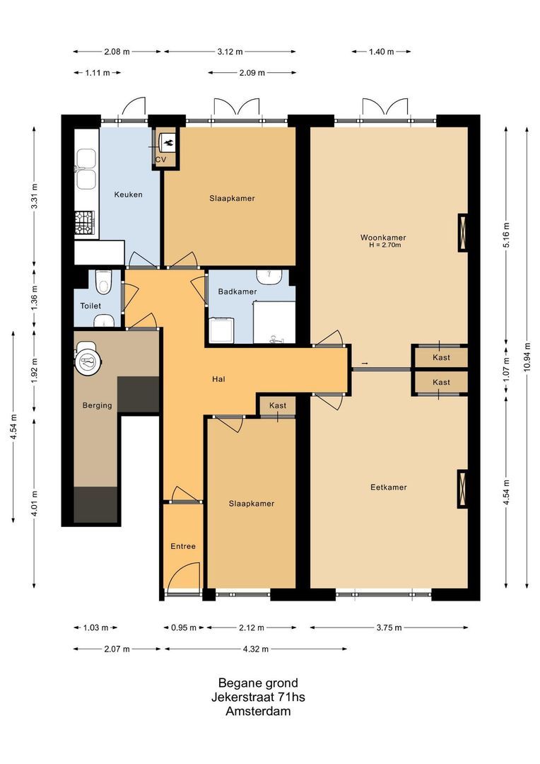 Jekerstraat 71 H, Amsterdam plattegrond-0