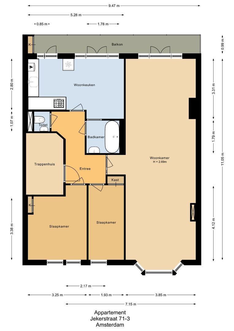 Jekerstraat 71 H, Amsterdam plattegrond-7