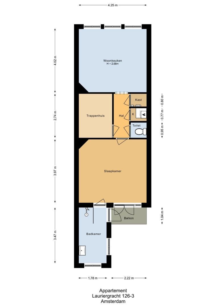 Lauriergracht 126 1, Amsterdam plattegrond-0