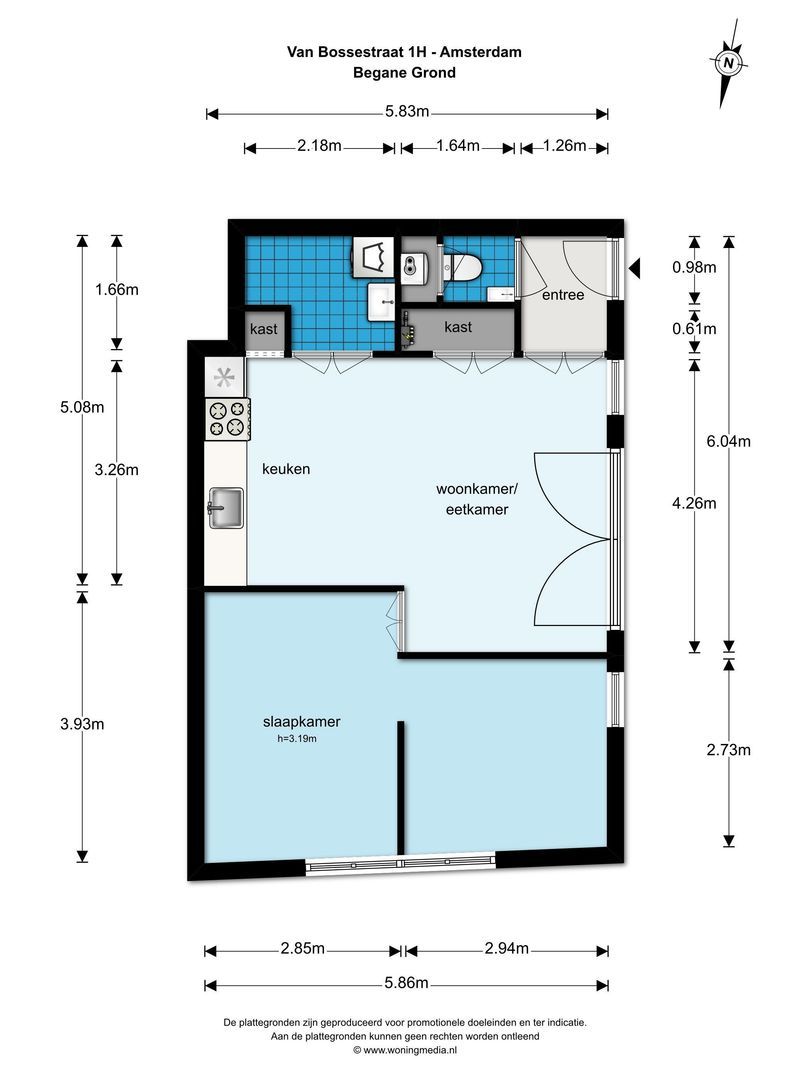 Van Bossestraat 1 H, Amsterdam plattegrond-0
