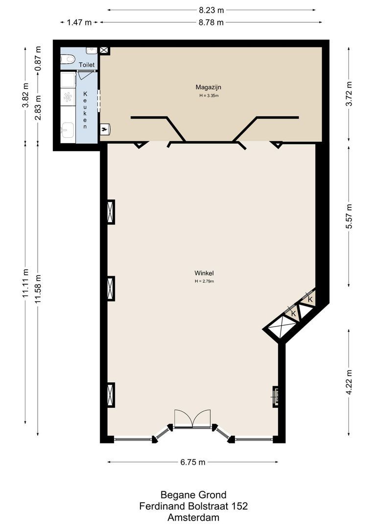 Ferdinand Bolstraat 152, Amsterdam plattegrond-0