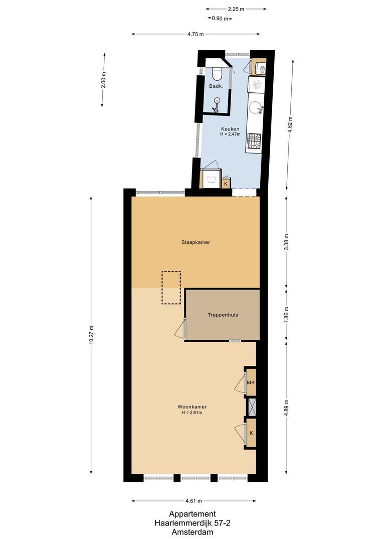 Haarlemmerdijk 57 1, Amsterdam plattegrond-2