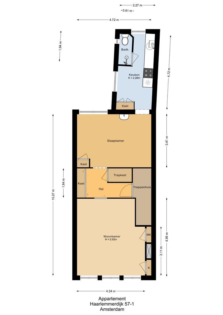 Haarlemmerdijk 57 1, Amsterdam plattegrond-1