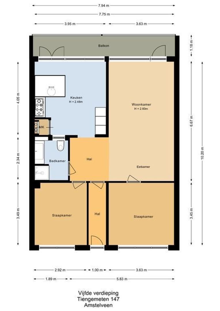 Tiengemeten 147, Amstelveen plattegrond-0