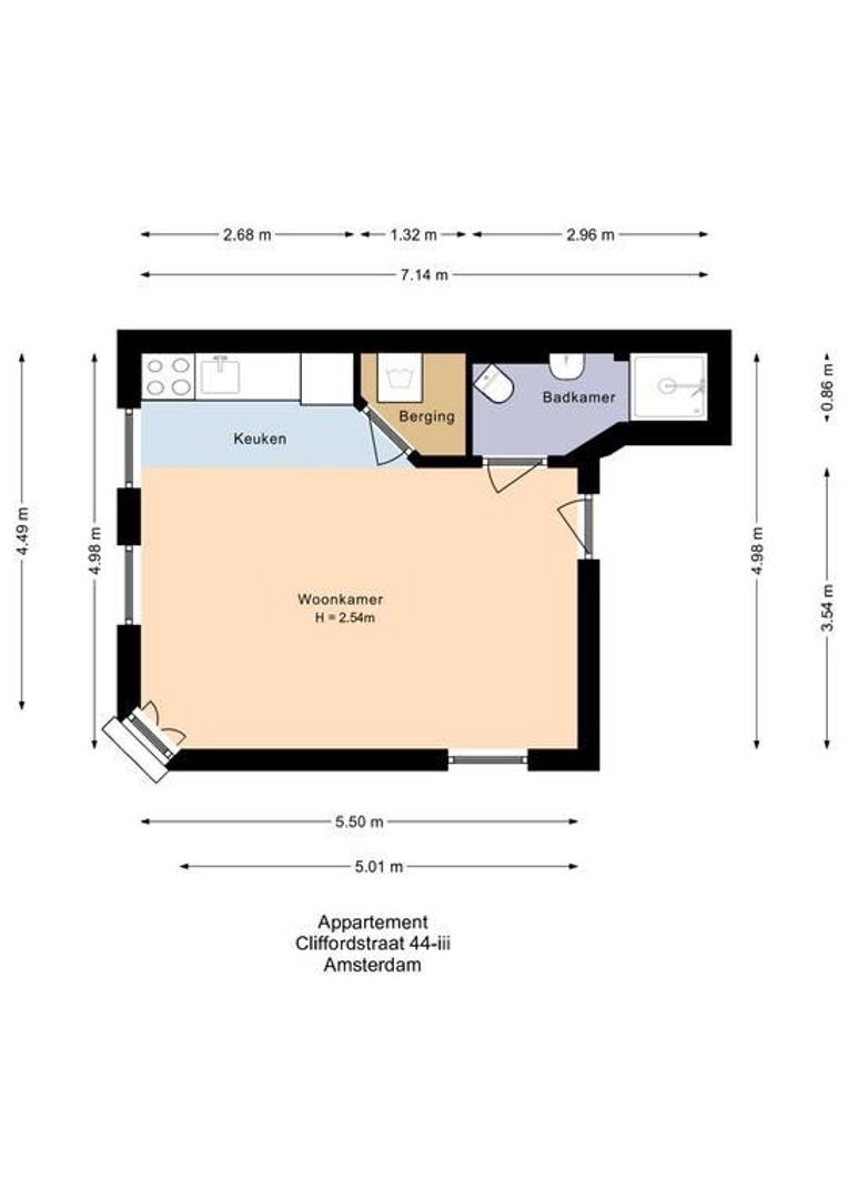 Cliffordstraat 44 3, Amsterdam plattegrond-0