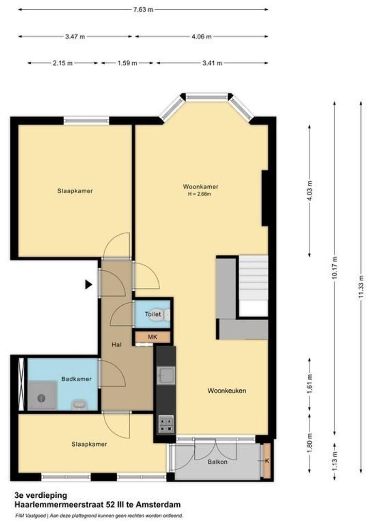 Haarlemmermeerstraat 52 III&IV, Amsterdam plattegrond-0