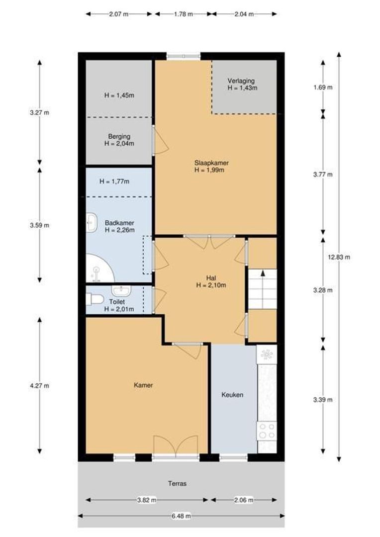 Marnixstraat 335 A, Amsterdam plattegrond-0