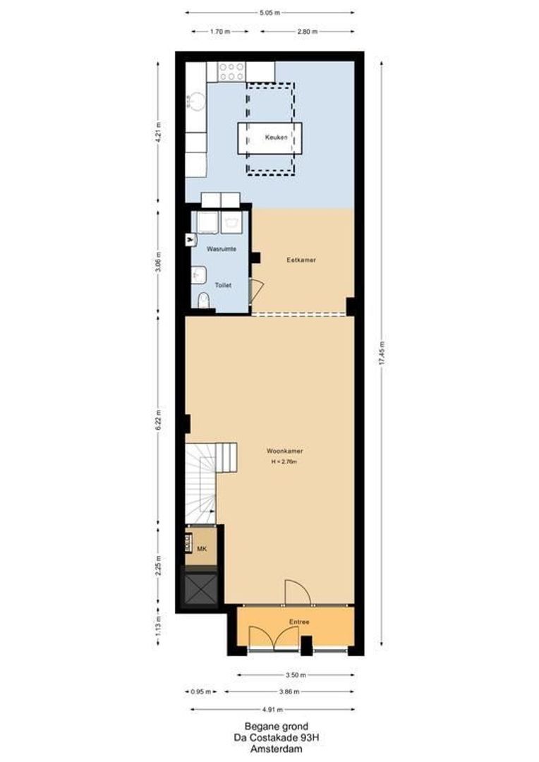 Da Costakade 93 H, Amsterdam plattegrond-0