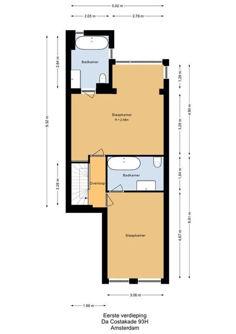 Da Costakade 93 H, Amsterdam plattegrond-1