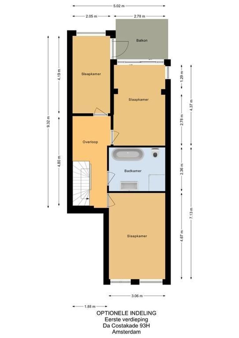 Da Costakade 93 H, Amsterdam plattegrond-3