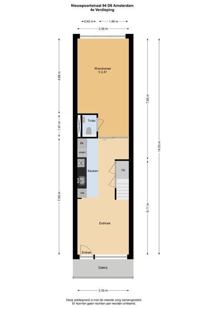 Nieuwpoortstraat 94 D6, Amsterdam plattegrond-0