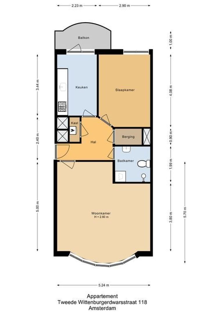 Tweede Wittenburgerdwarsstraat 118, Amsterdam plattegrond-0