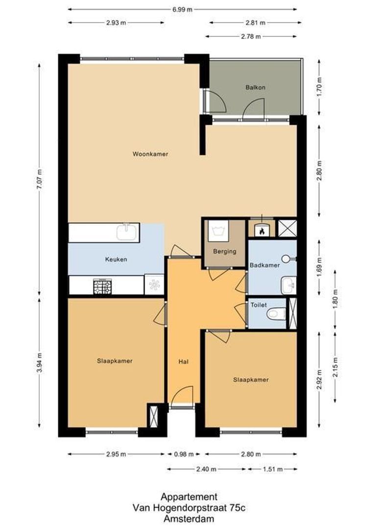Van Hogendorpstraat 75 C, Amsterdam plattegrond-0