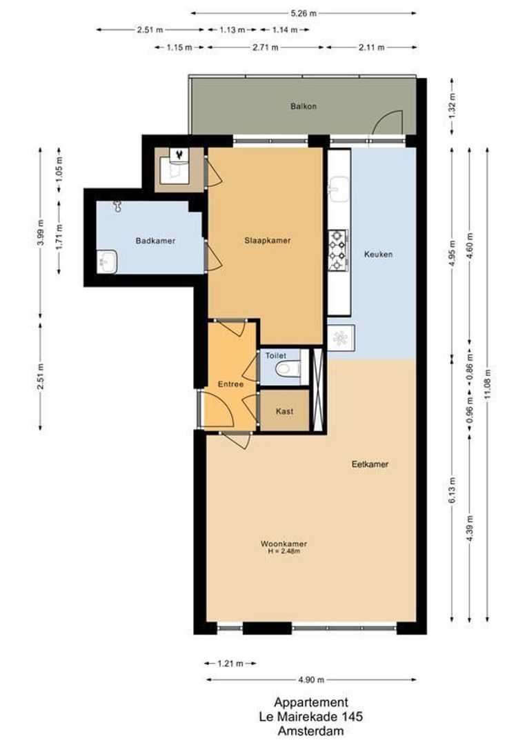 Le Mairekade 145, Amsterdam plattegrond-0