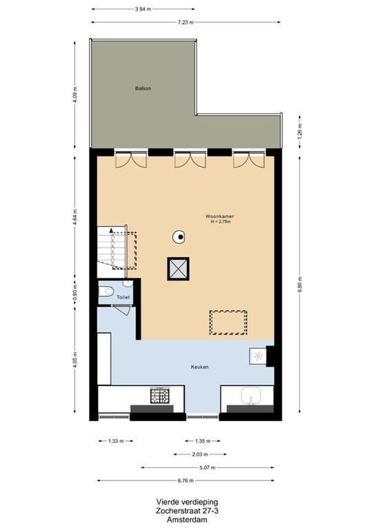 Zocherstraat 27 III, Amsterdam plattegrond-1