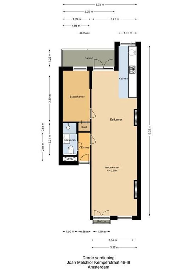 Joan Melchior Kemperstraat 49 III, Amsterdam plattegrond-0
