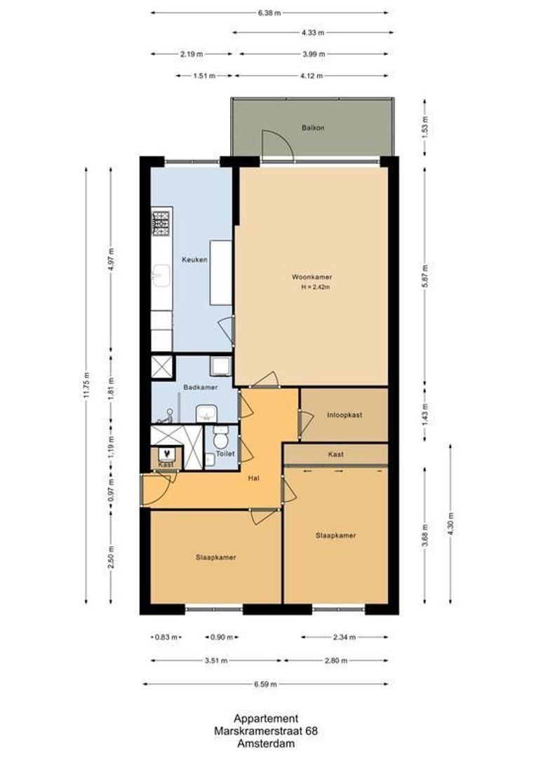 Marskramerstraat 68, Amsterdam plattegrond-0