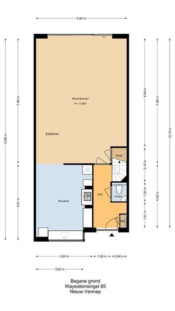 Wayesteinsingel 85, Nieuw-Vennep plattegrond-2