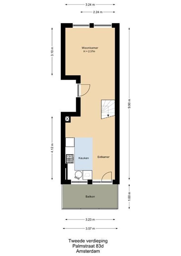Palmstraat 83 D, Amsterdam plattegrond-1