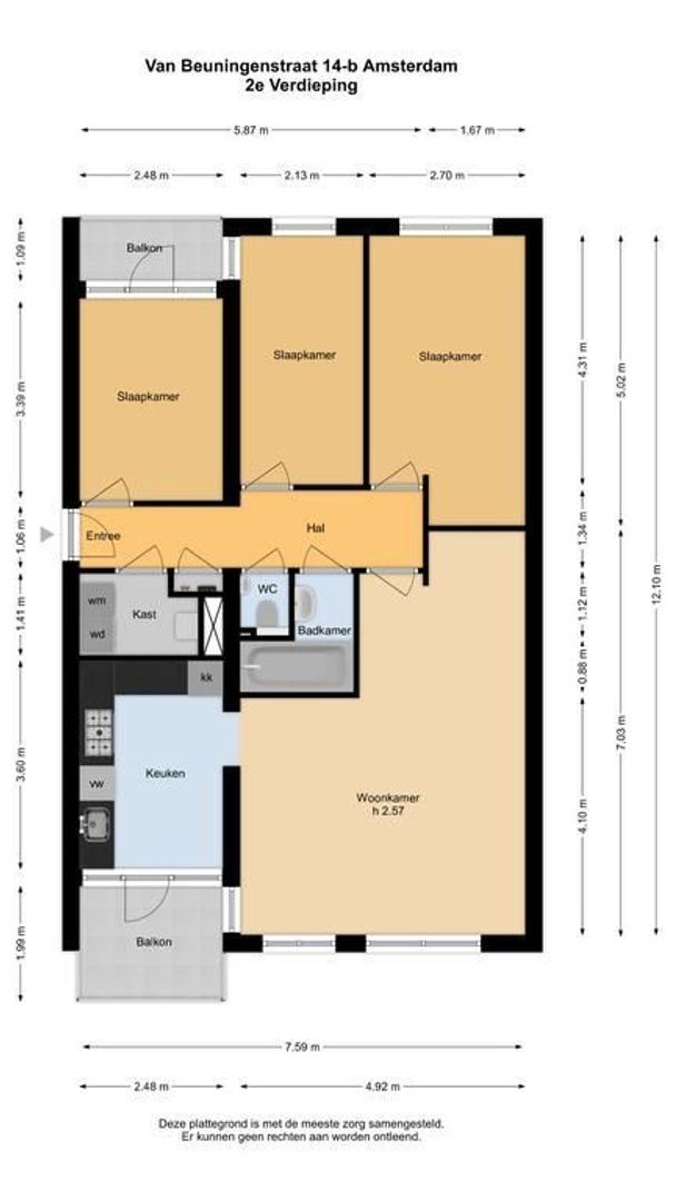 Van Beuningenstraat 14 B, Amsterdam plattegrond-0
