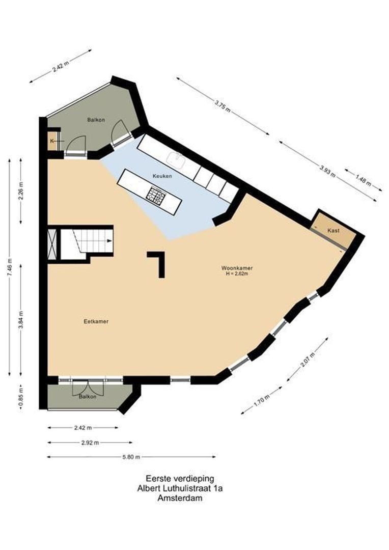 Albert Luthulistraat 1 A, Amsterdam plattegrond-1