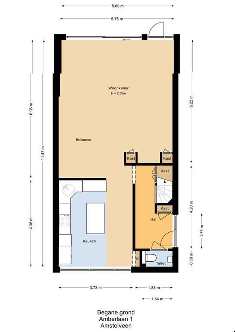 Amberlaan 1, Amstelveen plattegrond-0