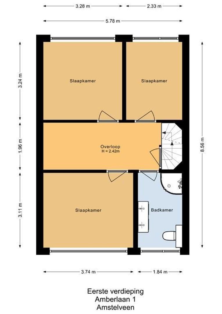 Amberlaan 1, Amstelveen plattegrond-1