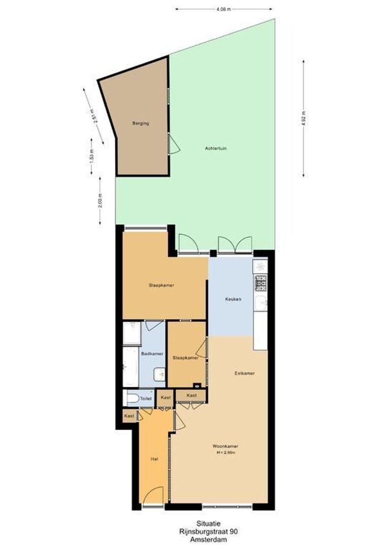 Rijnsburgstraat 90 H, Amsterdam plattegrond-1