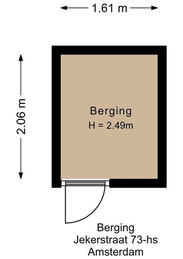 Jekerstraat 73 H, Amsterdam plattegrond-1